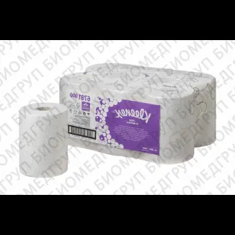 Полотенца бумажные 100 х 0,198 м, Kleenex Ultra Slimroll, рулонные, белые, двухслойные, 6 рулонов х 100 м, KimberlyClark, 6781