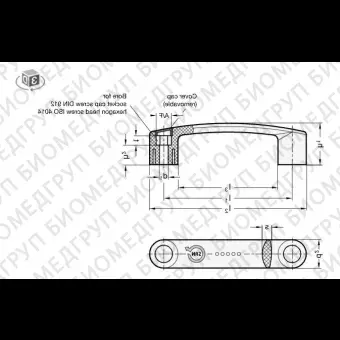 Рукоятка для дверей для больниц GN 628.1