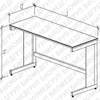 Стол лабораторный высокий, 1500х750х900, столешница столешница Монолитная Керамика c бортиком
