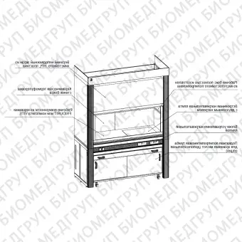Шкаф вытяжной со встроенной стеклокерамической плитой ЛАБPRO ШВВП 120.85.245 F20