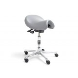 Эрготерапевтический специальный стул-седло, большое сиденье, large seat, кожа, со спинкой