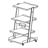 СПП 1.0 М - столик передвижной инструментальный, 4 полки