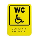 Тактильная пиктограмма СП18 Туалет для инвалидов 160х200 ПВХ Дублирование шрифтом Брайля
